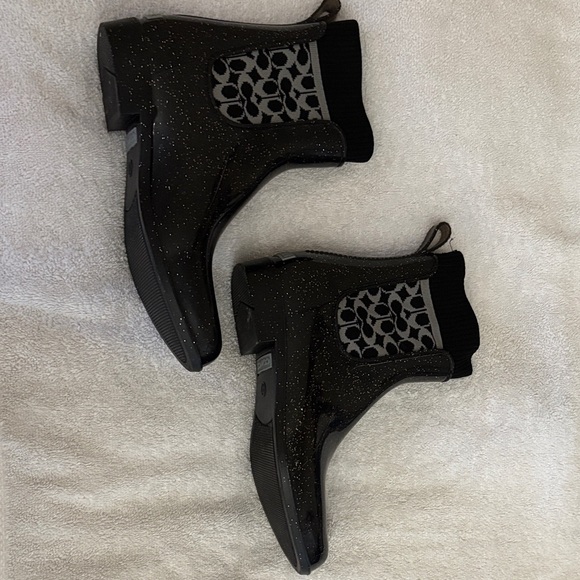 Coach Black Patterned Ankle Booties - Picture 1 of 4